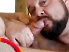 Fat Amateur Bear Sucks Daddy's Cock