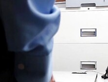 Filthy Rich pounds brunette Penelope Reed in the office