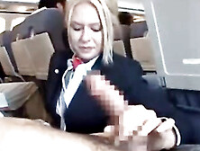 Blondie Stewardess,  Riley Evans Is Groping A Customer's Boner On Her Very First Working Day In The Vapid