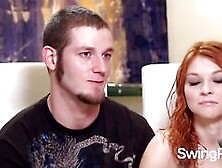 Redhead With Cute Face Loves Being Fucked By Different Guys At The Big Orgy With Swinger Couples.