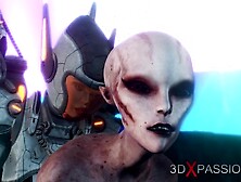 Female Alien Gets Boned Hard by Sci-fi Explorer in Spacesuit on Exoplanet