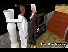 3D Blonde Sucks Black Cock