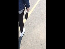 Step Mom In Ebony Leggings Rammed In The Car Park Booty The Cars By Step Son