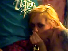 Young shameless bitch making a handjob while chatting (18+)