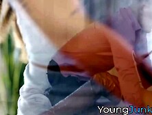 Head turner babe April Olsen cowgirl rides the big dicked Derrick Pierce