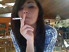 Cute And Sexy Teen Babe Smokes A Cigarette