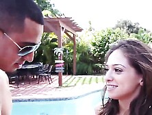 ExxxtraSmall Petite latina teen rides big cock by the pool