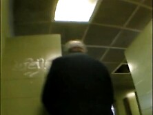 Freaky Voyeur Is Filming Those Men While Pissing In The Public Toilet