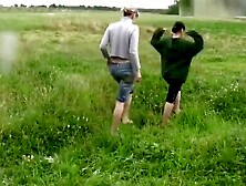 Barefoot in the countryside