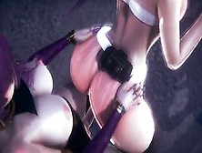 Futanari - League Of Legends Triple Futanari - Kda Akali,  Ahri,  Evelynn - Cg Porn