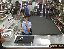 Big Boobs Police Officer Pawns Her Pussy For Money