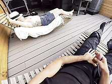 Dickflash Roof Adventure: Part 2 a Little Redhead Slut Gives Me Fast Cumshot on Her and While Her Boyfriend Waits