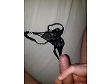 Cum on new thong of my sister