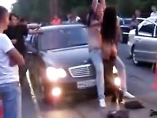 Car Show Girl Practically Fucks Guy In Public