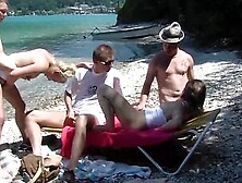 Real Public German Beach Fuck Orgy