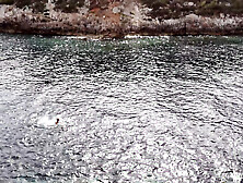 Blyde spoiling Konny on the cliffs above the sea using an butt-sex plug!