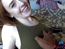 Sweet Roommate Madi Colins Smokes And Gets Fucked On The Bed