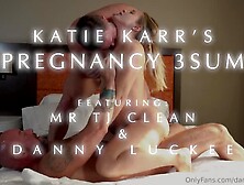 Preggo slut Katie Karr gets the two-cock-treatment