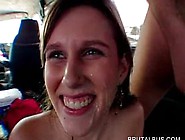 Teen Sweetie Swallows A Big Load In The Bus