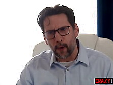 Hot chick drank large penis and enjoyed anal sex in the office