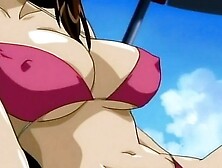 Slim and busty anime hotties constrained with ropes for hardcore drilling