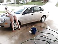 Cam Girl Rubbing Herself Against Her Car