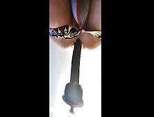 Fucking Machine Deep Anal With Black Dildo