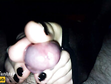 I Drive Him Crazy With Footjob And Toejob With Stockings And Bla