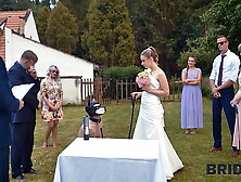 BRIDE4K. Blonde bride with natural boobies enjoyed a good fuck on her nasty wedding