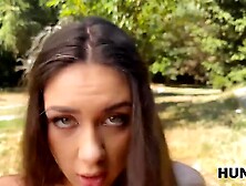 Naughty European Teen Goes Wild On A Rich Stranger In The Park