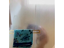 Unaware girlfriend shower