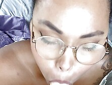Cute Ebony Dildo Blowjob POV with Amazing Eye Contact