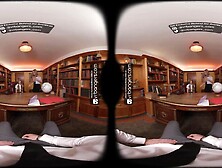 VR Bangers: Blond Teen Rides a Giant Schlong in the College Principal’s Office - VR Porn