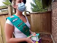 Skank Scout tries to sell cookies to an older hubby,  he wants sex