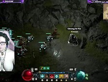 charming topless gamer