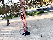 Young Babe Strips Off Her Clothes And Poses Naked Outdoors