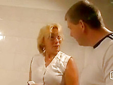 Mature In Stockings Fucks In The Bathroom