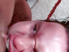 Blonde German Babe Gets Her Shaved Pussy Sprayed With Cum