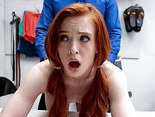 Riding sweet redhead teen thiefs pussy