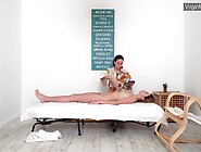 Blonde hairy babe Dora Matrasova massaged