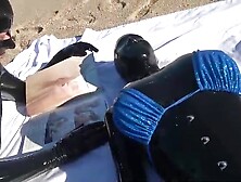 Rubber Jeff Using The Blind Fuckdoll On The Beach