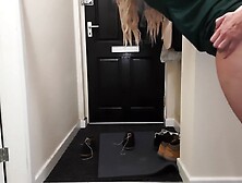 Delivery Dude Knocked on the Door as I Drilled my Wife and I let him Bang her whilst I See.  Creampie