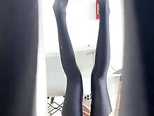 Masturbating in Black Stockings with Her New Anal Toy,  Wanting a Big Cock Inserted Into Her