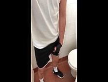 Masturbating At The Gym Toilet