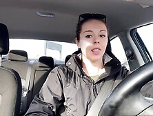 Going throughout the drive thru with my lush in! Trying hard not to cum!