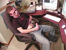 Solo Gay Jock Wanks In Front Of The Computer