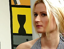 real shy blonde girl