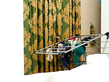 husband enjoys to sniff my panties.  slammed me in the feet and spunk on the legs.