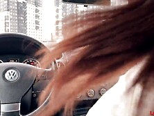 Hawt blow job in the parking lot with cum swallowing