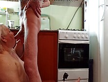 girlfriend gives blowjob cum on face and in mouth with cum swallowing